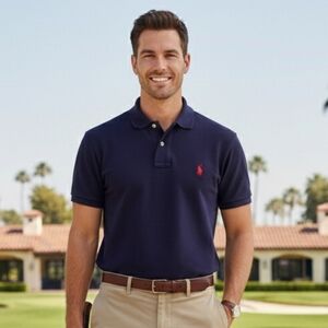 Polo Ralph Lauren L Custom Fit Old Money Country Club Tennis Prep Polo Shirt